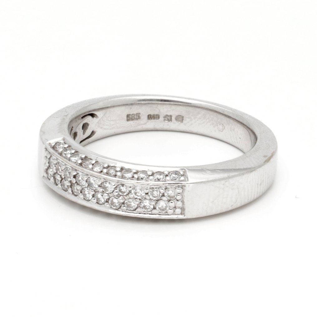 Δαχτυλίδι - 14 καράτια Λευκός χρυσός Διαμάντι (Φυσικό)  #1.0