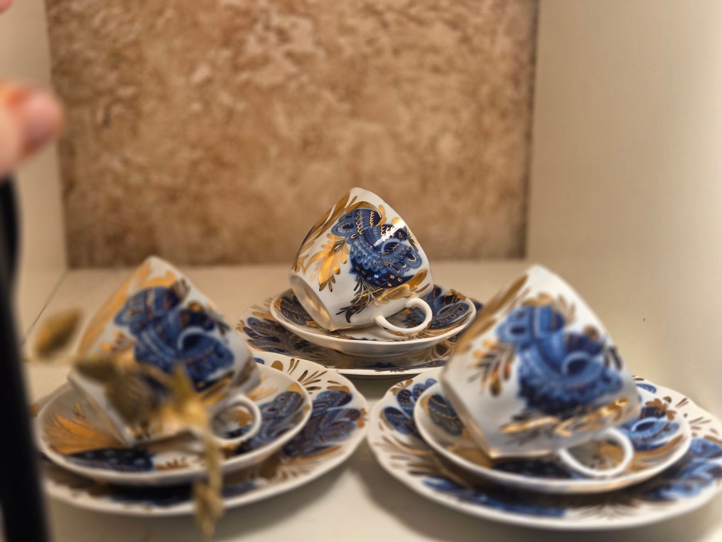 Lomonosov Imperial Porcelain Factory - Coffee set for 6 (9) - Porcelain - Golden garden #4.3