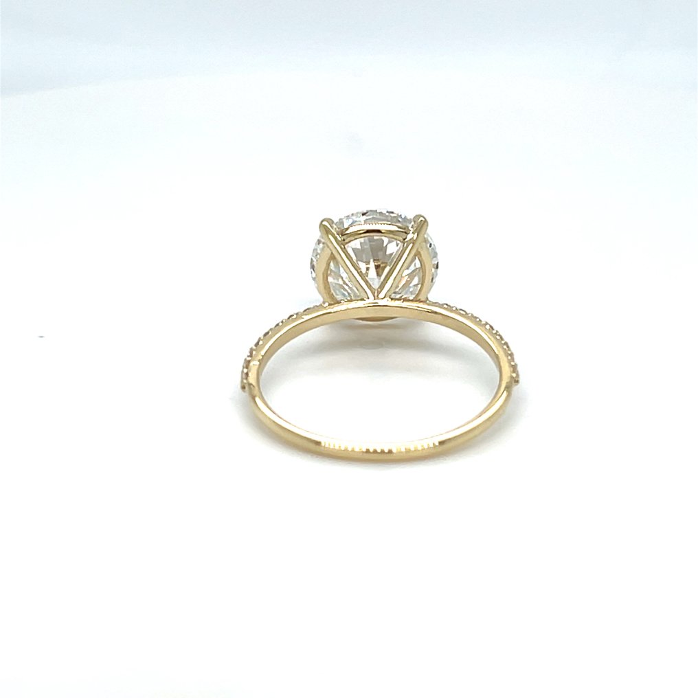 Ring - 14 karat Gull -  3.20ct. tw. Diamant (Lab-dyrket) - Diamant #4.3