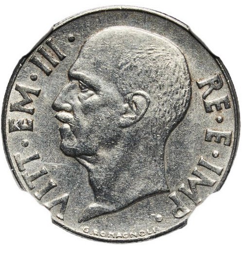 Ιταλία. Vittorio Emanuele III. 20 Centesimi 1940 - NGC AU58 #2.1
