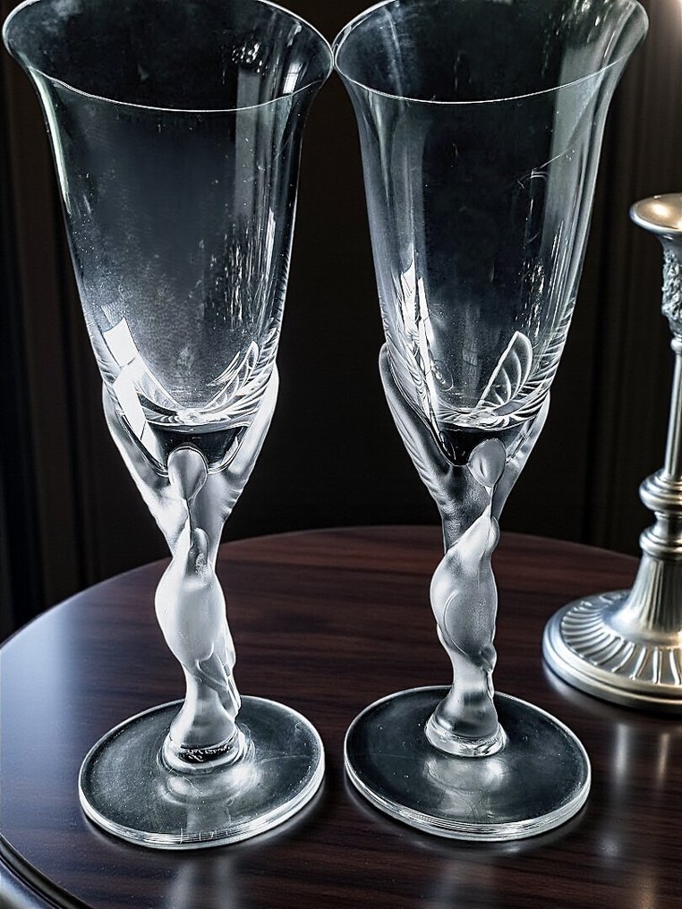 Igor Faberge - 饮水玻璃杯 (2) - 水晶 - 亲吻鸽子眼镜 #2.1