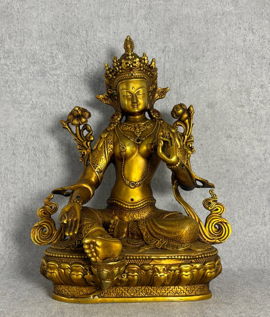 Groene Tara 31,5 cm / 2,9 kg - Bronzo - Fine XX secolo #1.0