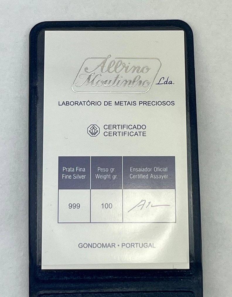 50 grams, 100 grams - Silver .999 - Albino Moutinho - Sealed & with certificate  (No reserve price) #2.1