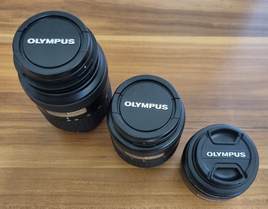 Olympus Zuiko 35mm F3.5 Macro + Zuiko Digital 14-45mm F3.5-5.6 + Zuiko Digital 40-150mm f3.5-4.5 zoomlens Projectielens #1.0