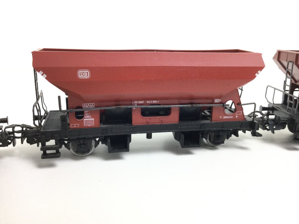 Märklin H0 - 4631 - Modeltog godsvogn (6) - 6x to-aksede zijlossers - DB #4.3