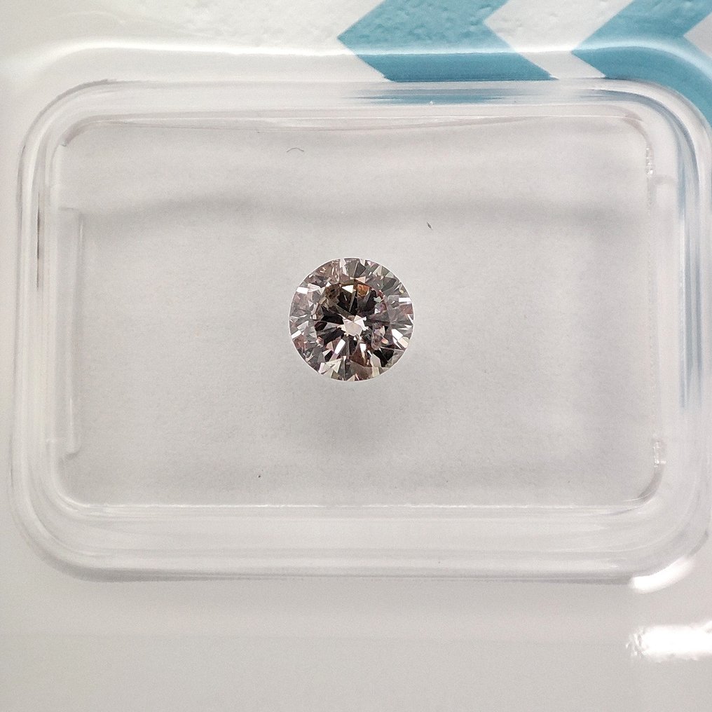 没有保留价 - 1 pcs 钻石  (天然色彩的)  - 0.48 ct - 圆形 - Fancy 稍帶紫色的 粉红色 - I1 内含一级 - 国际宝石研究院（IGI） #1.0