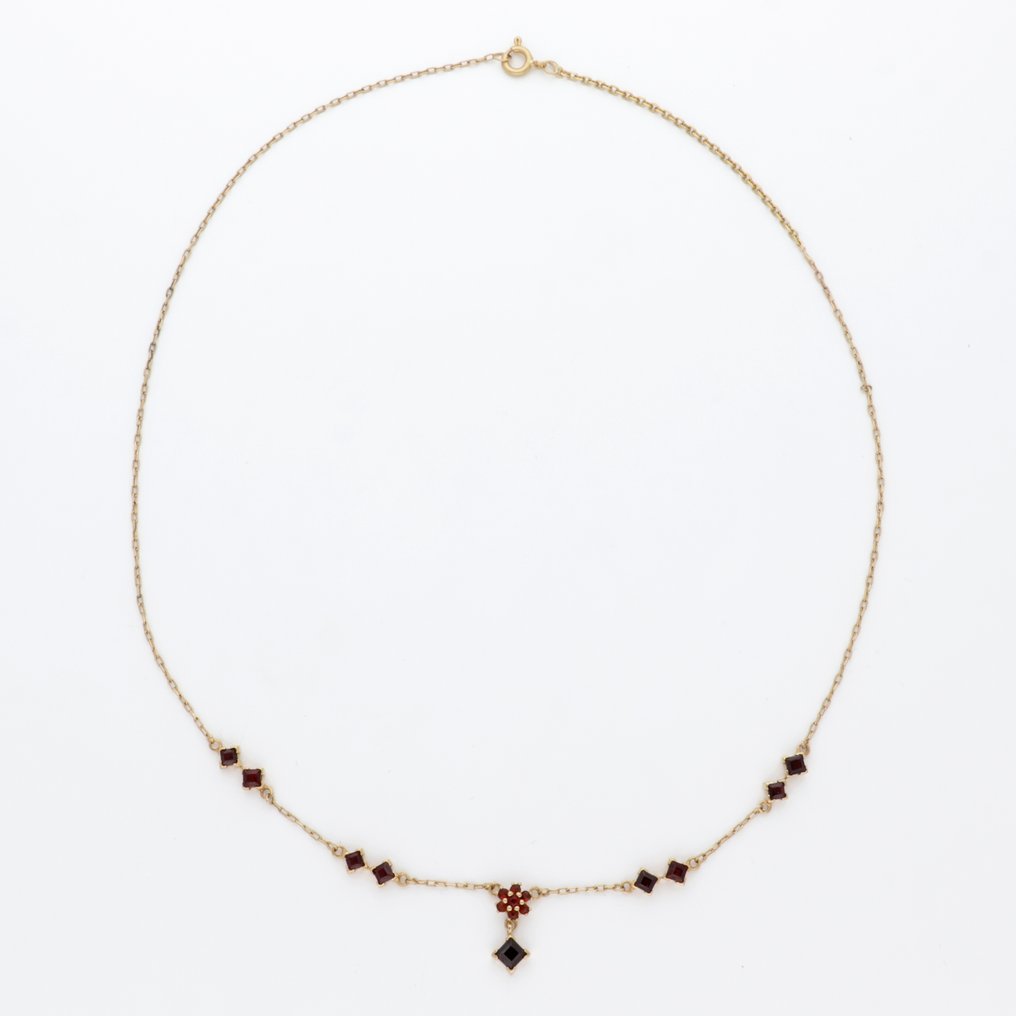 Collier - 18 carats Or jaune - grenade #1.0