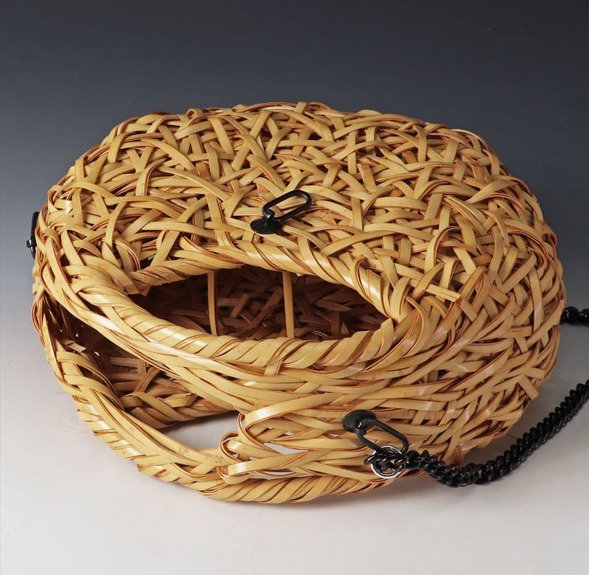 Tsubotsubo Bamboo Basket Flower Container - Hounsai Style - Bamboo - 玄斎 Gensai - Japan - 1900-2000 #2.1
