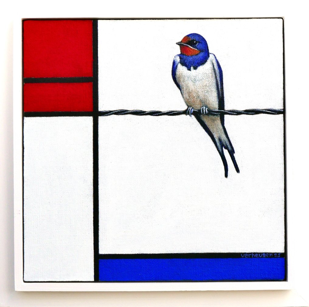 Jos Verheugen - Free after Mondriaan, with Swallows (M1083) #1.0