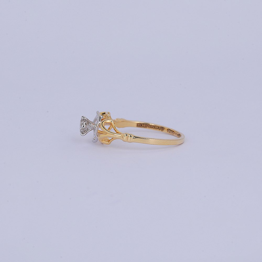 沒有保留價 - 戒指 - 14 克拉 黃金 -  0.25ct. tw. 鉆石 (天然) - 单颗钻石戒指 #4.3