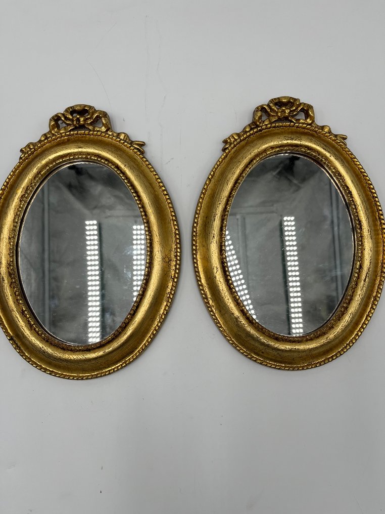 Ramme (2) - Træ - Par ovalformede spejle #1.0