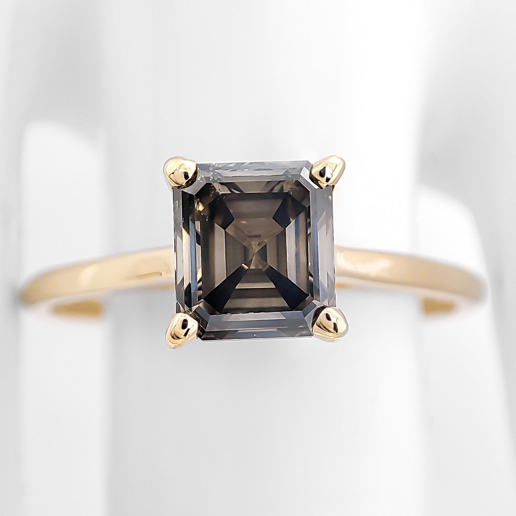 Ei pohjahintaa - Sormus - 14 kt. Keltakulta -  1.03ct. tw. Timantti (Luonnonvärinen) - IGI Certificate #1.0