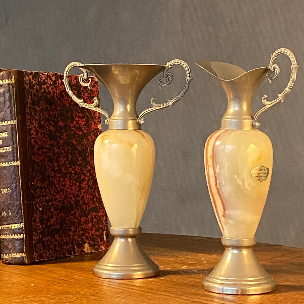 Βάζο (2)  - Ψευδάργυρος, Όνυχας, pakistana φτιαγμένο στην Ιταλία #1.0