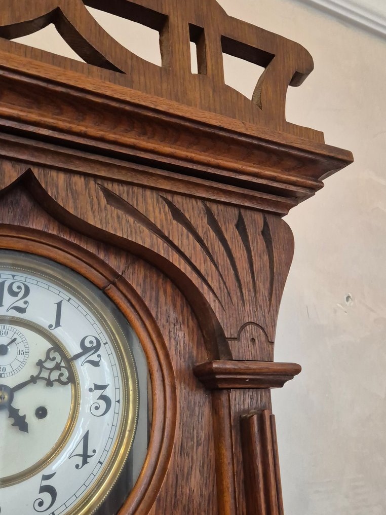 Ρολόι τοίχου -  Αρ Νουβό Ξύλο, Ορείχαλκος - 1850-1900 #3.2