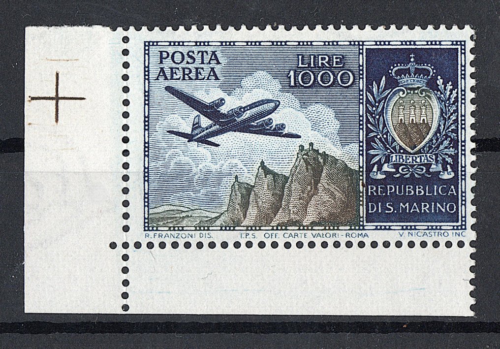 圣玛利诺 1954/1954 - 圣马力诺航空邮票 - Sassone C91 #1.0