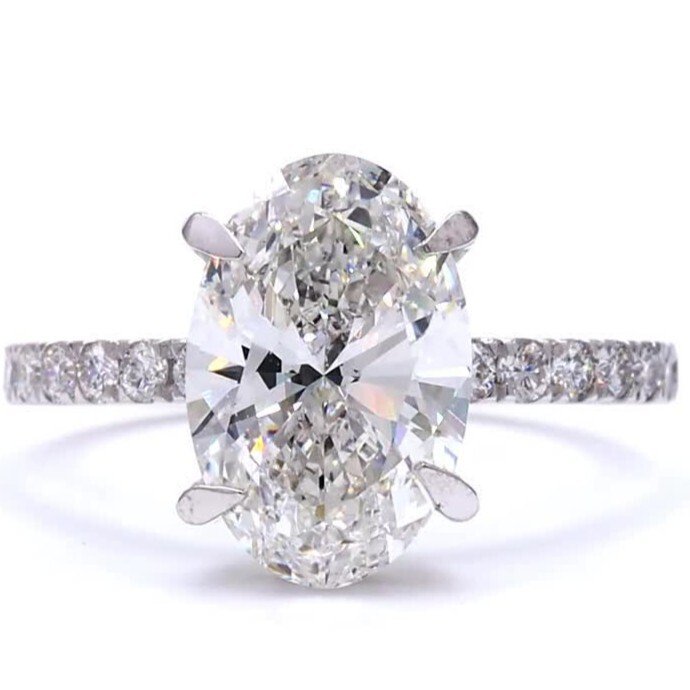 Zonder minimumprijs - Ring - 18 karaat Witgoud - 4.13ct. tw. Diamant (Lab-grown) - Diamant #2.1