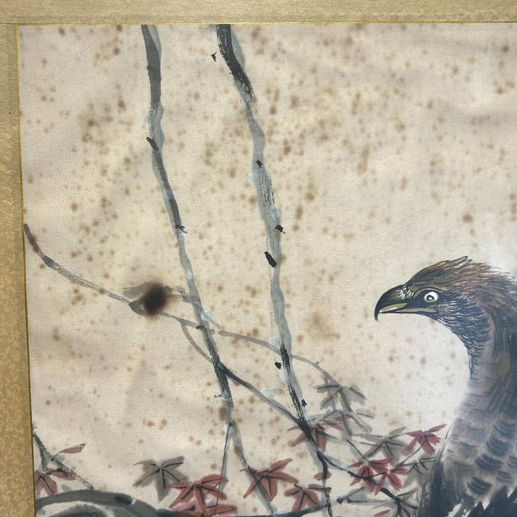 Arend op esdoorn schildering - Signed Mei Tang, unknown, second half of 20th century - 中国  (没有保留价) #1.0