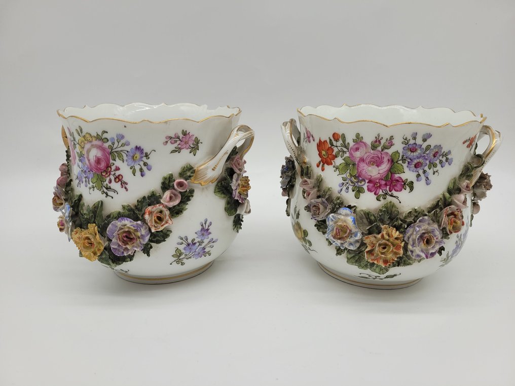 Samson - Flower pot (2) - Porcelain, Glaze #1.0