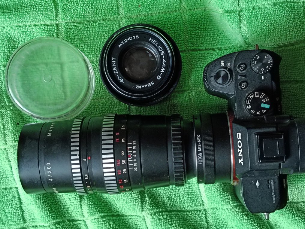 Meyer-Optik Görlitz Oreston 4/200mm + helios 44-6 (58mm) + Sony-E Προσαρμογέας φακού #2.1