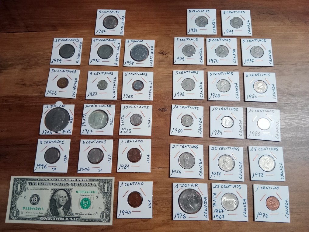 Wereld. Colección de 31  monedas y 1 billete 1922-2002  (Zonder minimumprijs) #1.0