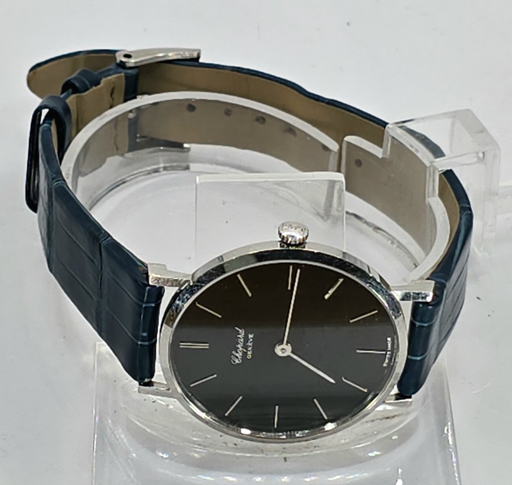 Chopard - 18K Weißgold Prunkarmbanduhr - schwarzes Zifernblatt - Original Etui - Schweiz um 1970 - Uniszex - 1970-1979 #3.2