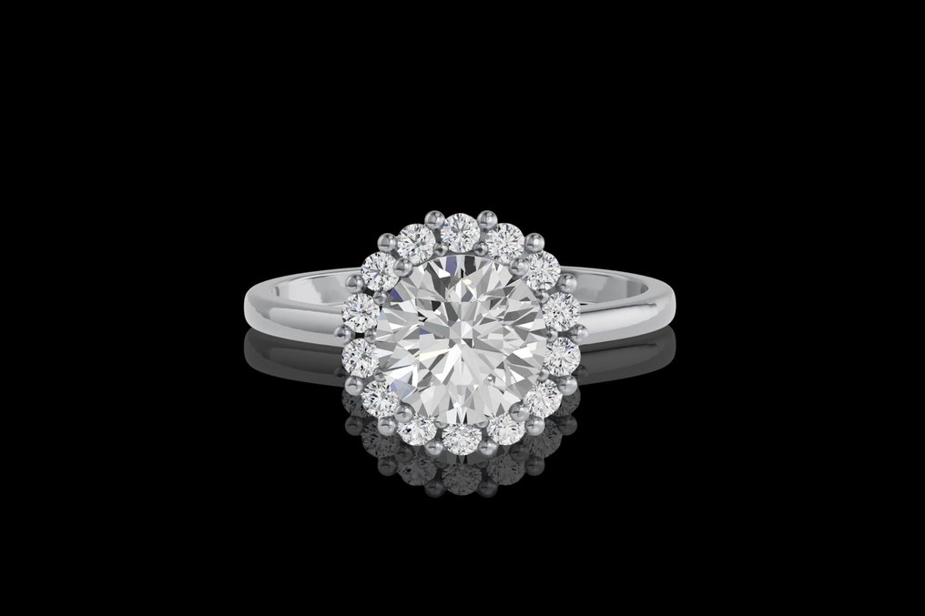 χωρίς τιμή ασφαλείας - Δαχτυλίδι - 14 καράτια Λευκός χρυσός -  1.96ct. tw. Διαμάντι (Εργαστηριακής καλλιέργειας) - Διαμάντι #1.0