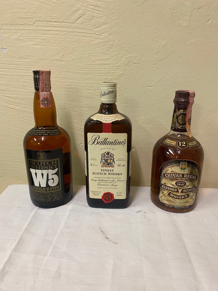 W5 Double-U-Five + Ballantine's + Chivas Regal 12yo  - 75 cl, 70 cl - 3 flaschen #1.0