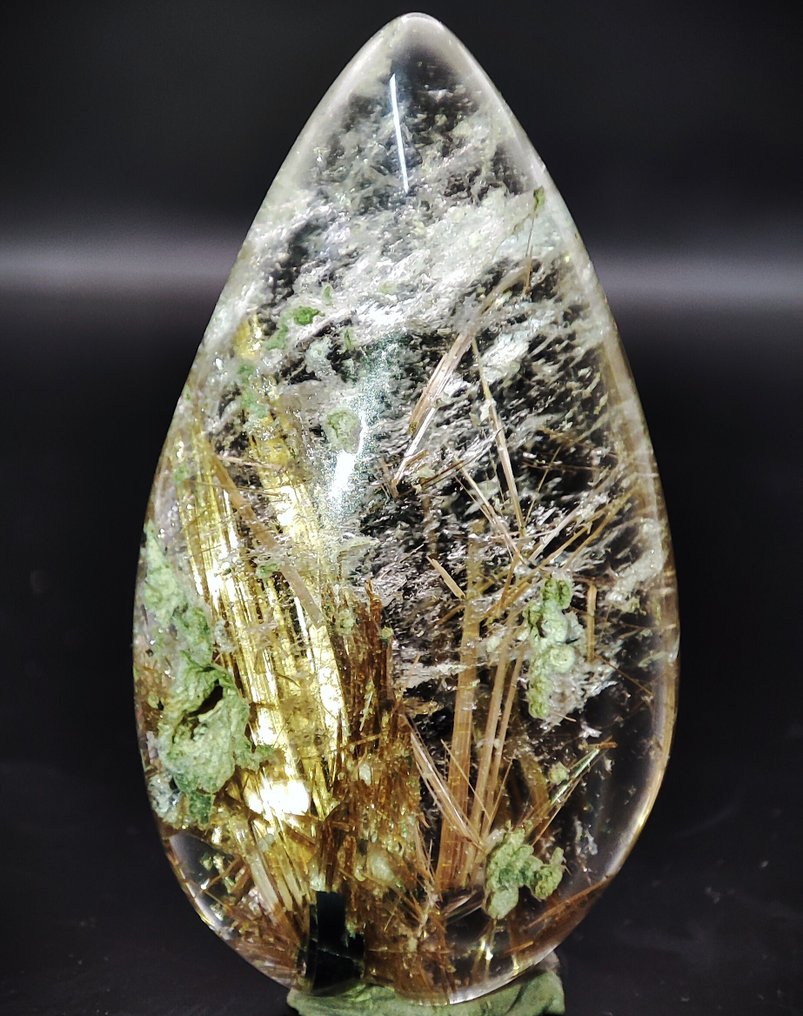 Όμορφο Πολύ Σπάνιο Φυσικό Χρυσό Ρουτιλιασμένο Κρύσταλλο Quartz Δείγμα - Δωρεάν αποστολή- 15.49 g #1.0