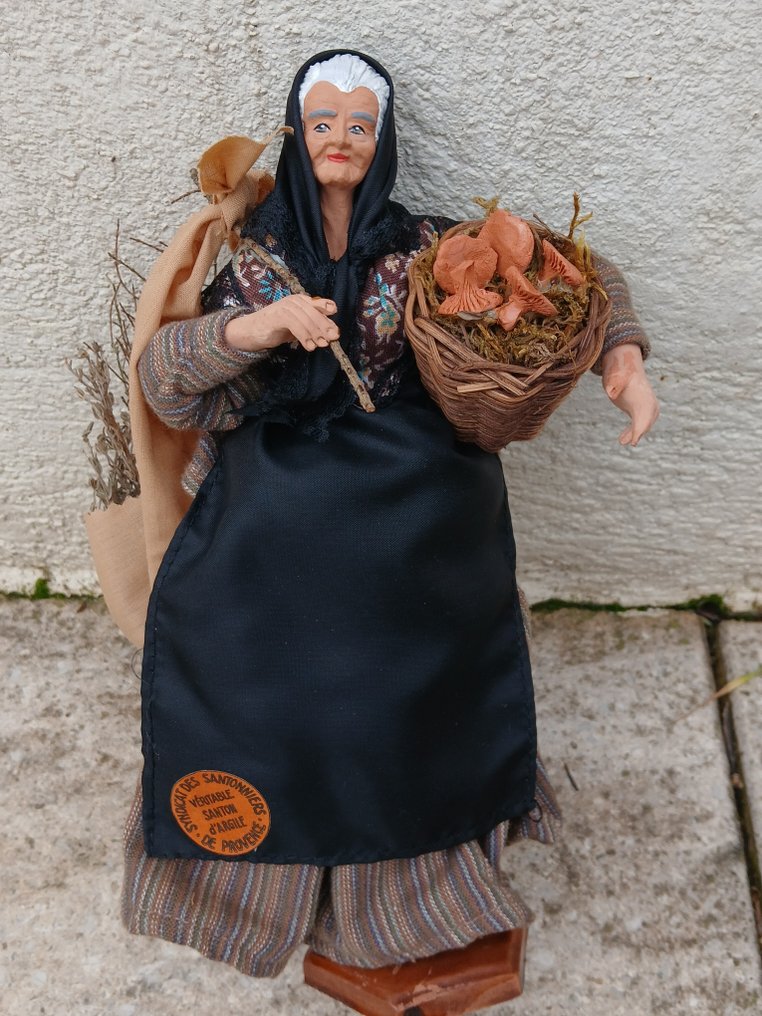 Provence Santonniers Guild - Collection of 10 Provence figurines - 28 cm (10) - Clay, Textile - 1960-1970 #3.2