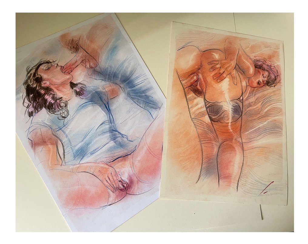 Salamanderlovers - 3 Original drawing - Salamanderlovers serie - "One III" - "Clouds" - " Absolument" - 2025 #3.2