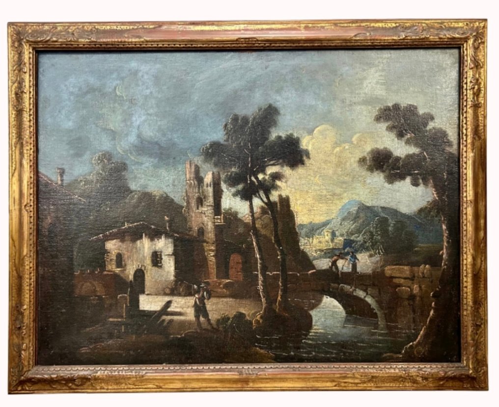 Claude Lorrain (1600-1682), seguace d - Paesaggio ideale con rovine e figure #3.2