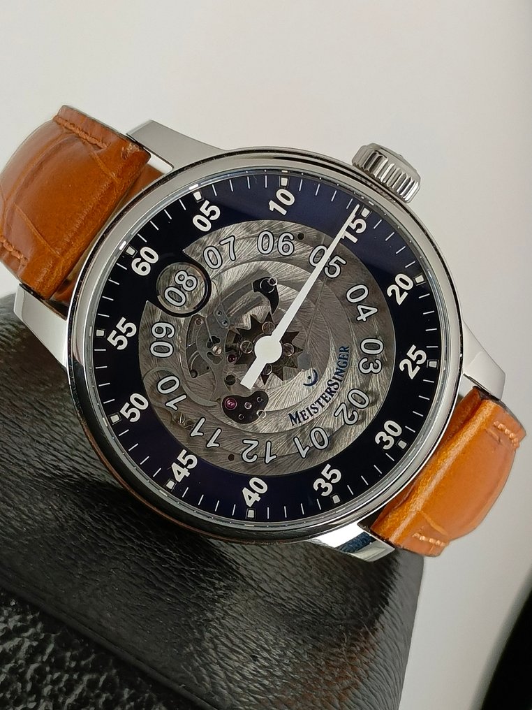 Meistersinger - Rare Single-Hand Jump Hour Blue Skeleton - 01177 - Άνδρες - 2020+  #3.2