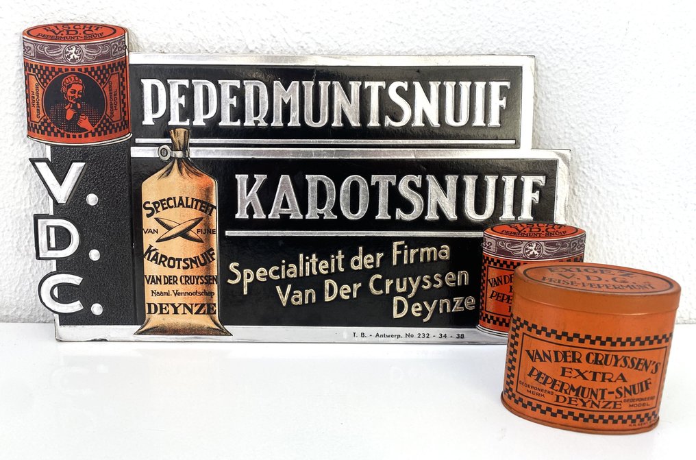 V.D.C. Peppermint Snuff retail display + tin - Sign - cardboard and can #1.0