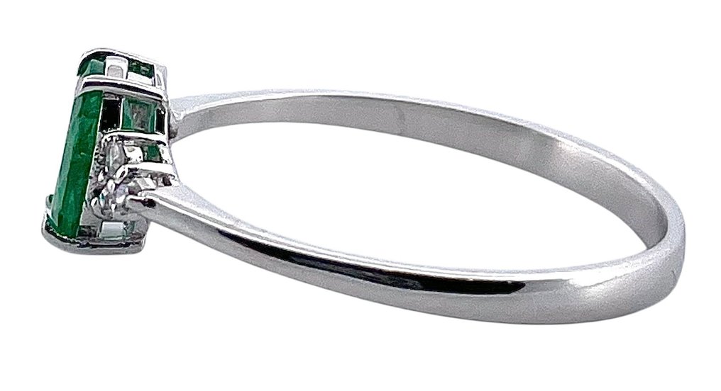 χωρίς τιμή ασφαλείας - Δαχτυλίδι - 18 καράτια Λευκός χρυσός Σμαράγδι - Διαμάντι #4.3