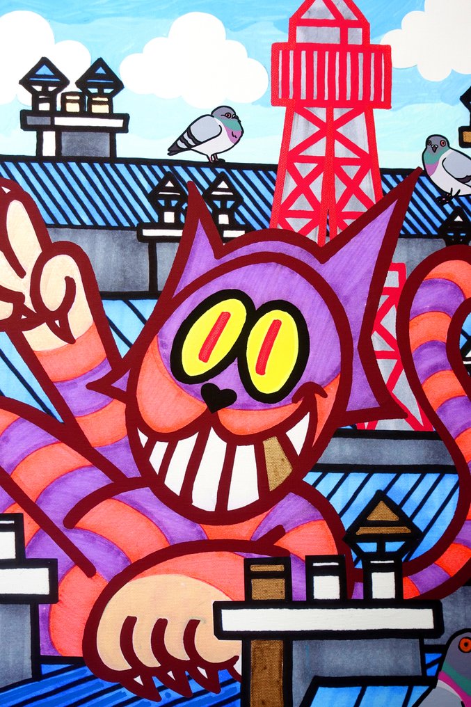 Golden Boy (2000-2025) - "CATMAN" - Original Street Art Painting (1/1) #2.1