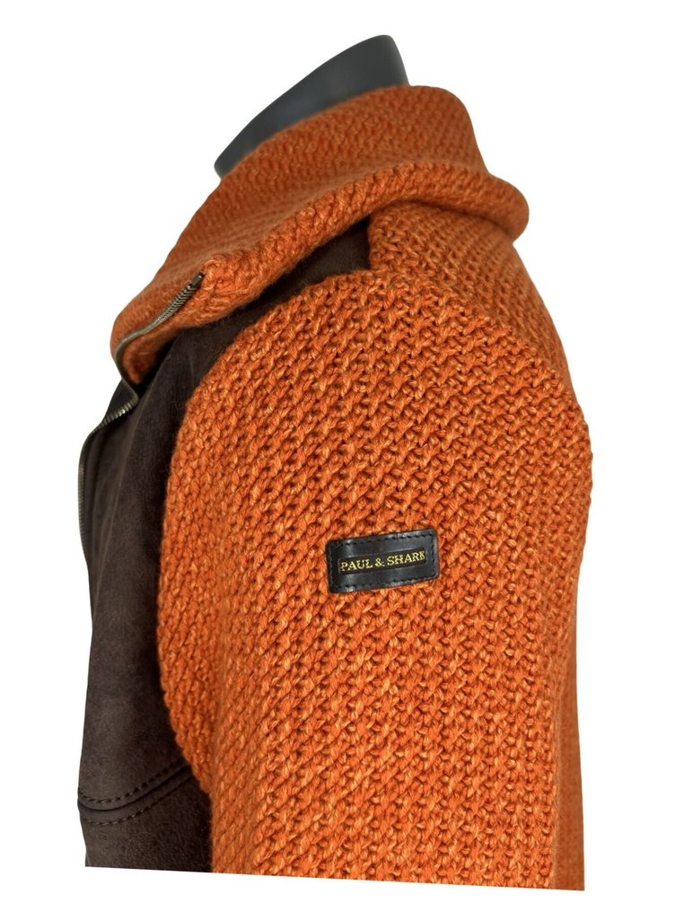 Paul & Shark Exclusive classic Leather & Wool Coat Jacket - Leather jacket #4.3