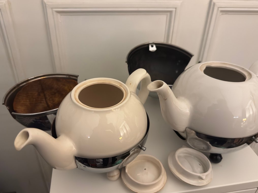 Benraad - Petrus Ragout - 整套茶具 (2) - 瓷器, 鍍鉻 #2.1