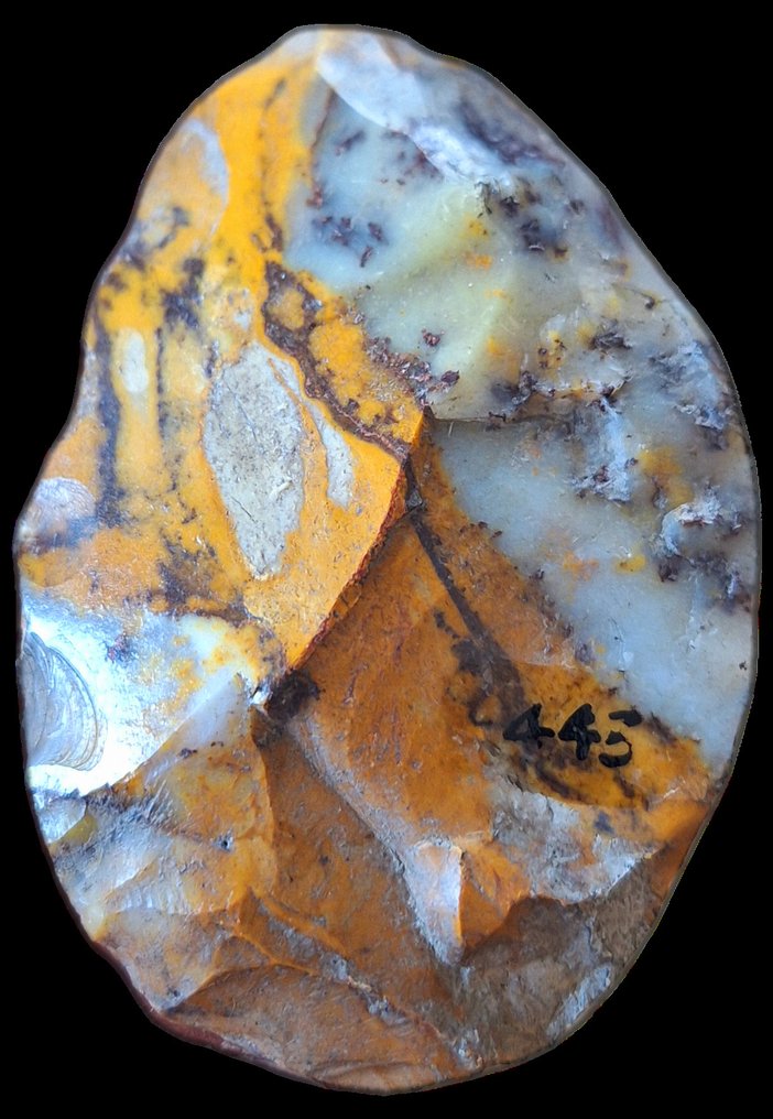 Paleolithic Jasper Multicolored jaspe biface, Vienne Fontmaur, France, Grande Pressigny, private archaeology - 65 mm (No reserve price) #1.0