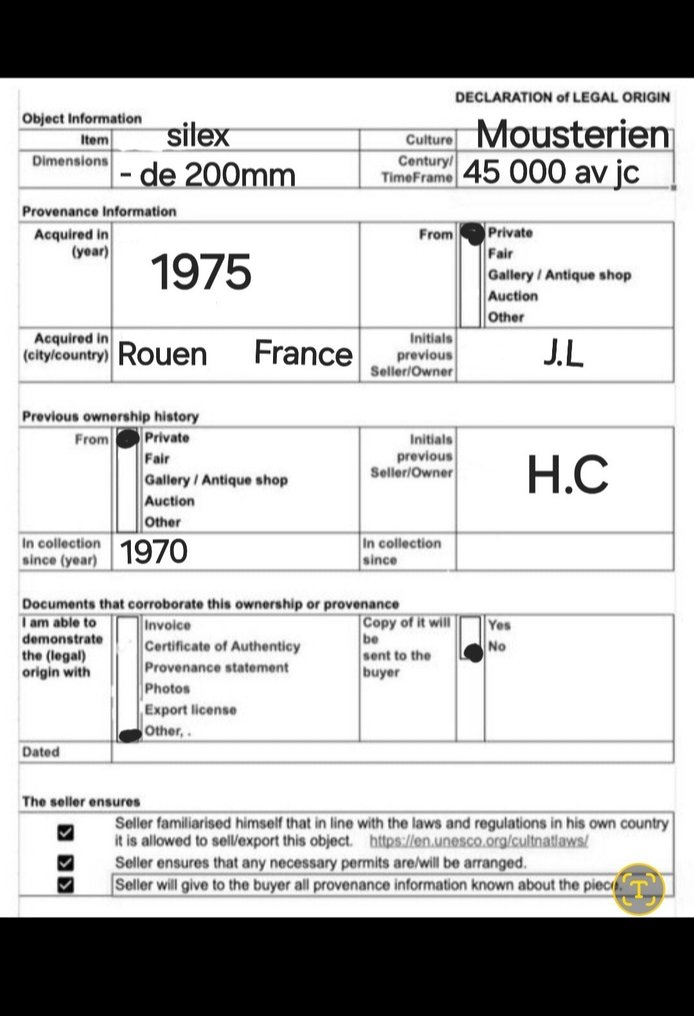 Paleolithic Jasper Multicolored jaspe biface, Vienne Fontmaur, France, Grande Pressigny, private archaeology - 65 mm (No reserve price) #3.2