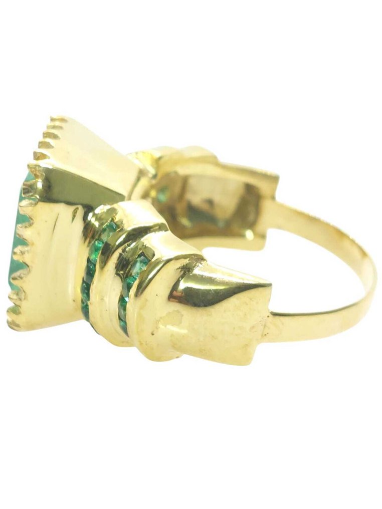 Ingen reservasjonspris - Ring - 9 karat Sølv, Gull Smaragd - Smaragd #2.1