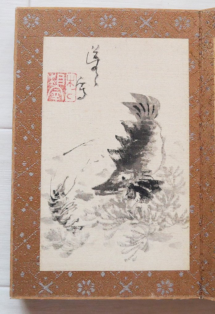 非常精美的水墨画集,描绘不同植物,签名。 - 真丝 - Kinoshita Itsuun (1800-1866) - 日本 - Late Edo period #3.2