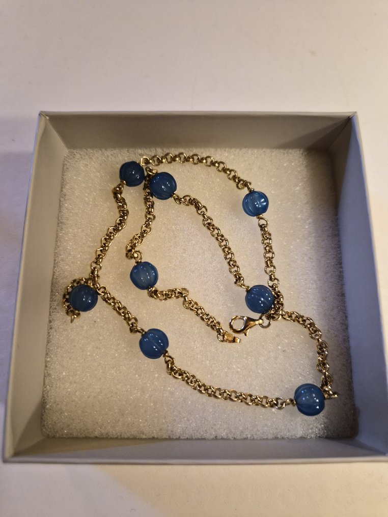 Κολιέ τσόκερ - 18 καράτια Κίτρινο χρυσό Χαλκηδόνιος - Oro 750 #3.2