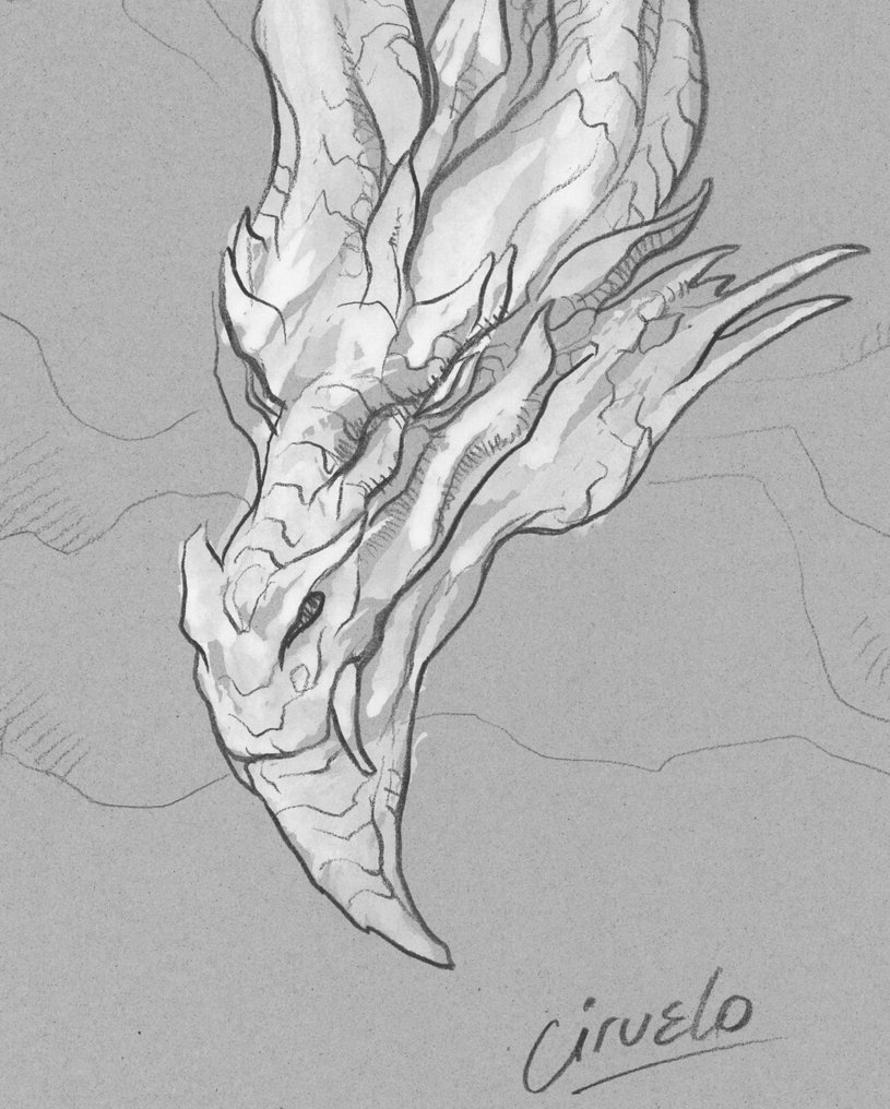 Ciruelo Cabral – Obra original - Dragon Head – Hand Signed #3.2