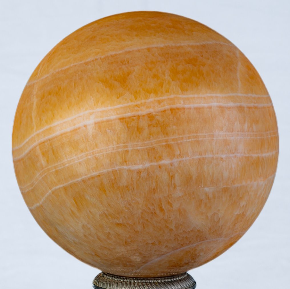 Μεγάλη Πορτοκαλί Ποιοτική Σφαίρα Καλσίτη Σφαίρα - Ύψος: 15 cm - Πλάτος: 15 cm- 4840 g #3.2