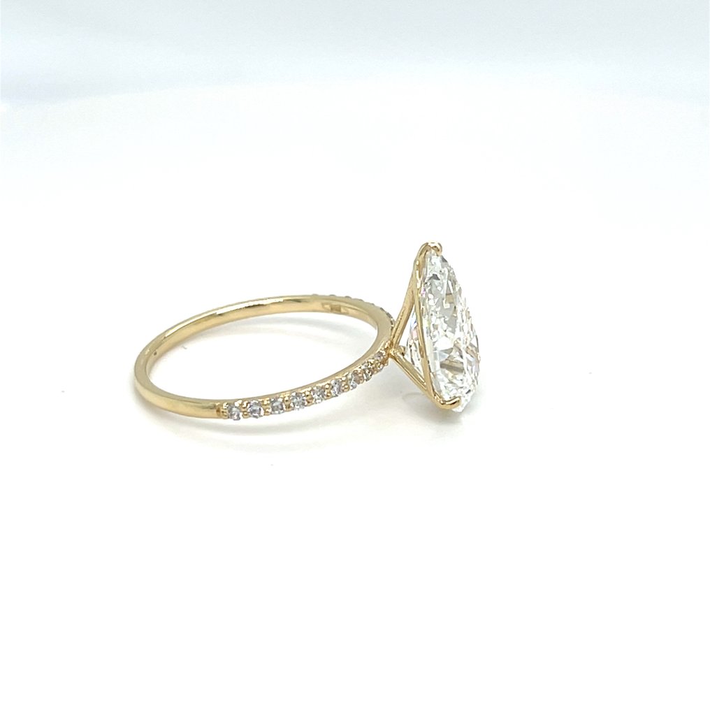 Ring - 14 karat Gull - 3.27ct. tw. Diamant (Lab-dyrket) - Diamant #3.2