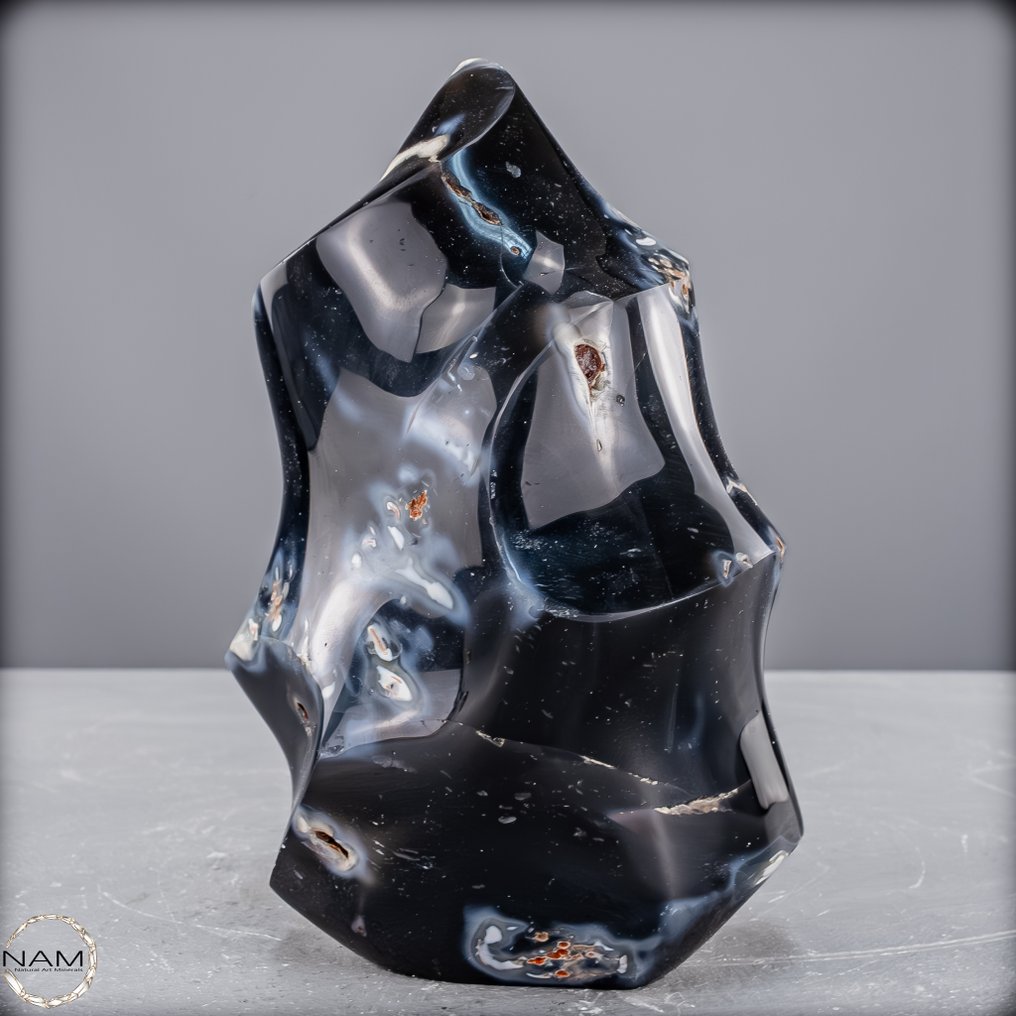 Φυσικός αχάτης 'Orca' Φλόγα- 1091.17 g #3.2