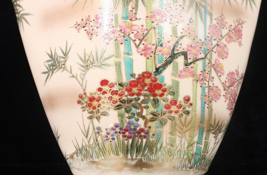 Μπολ - Very fine satsuma diamond shaped water jar, marked Kyozan - Πορσελάνη #4.3