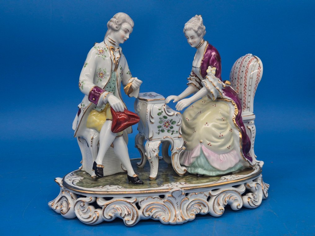 Capodimonte - Rokoko-Paar am Klavier - 玩具人偶 - 瓷 #1.0
