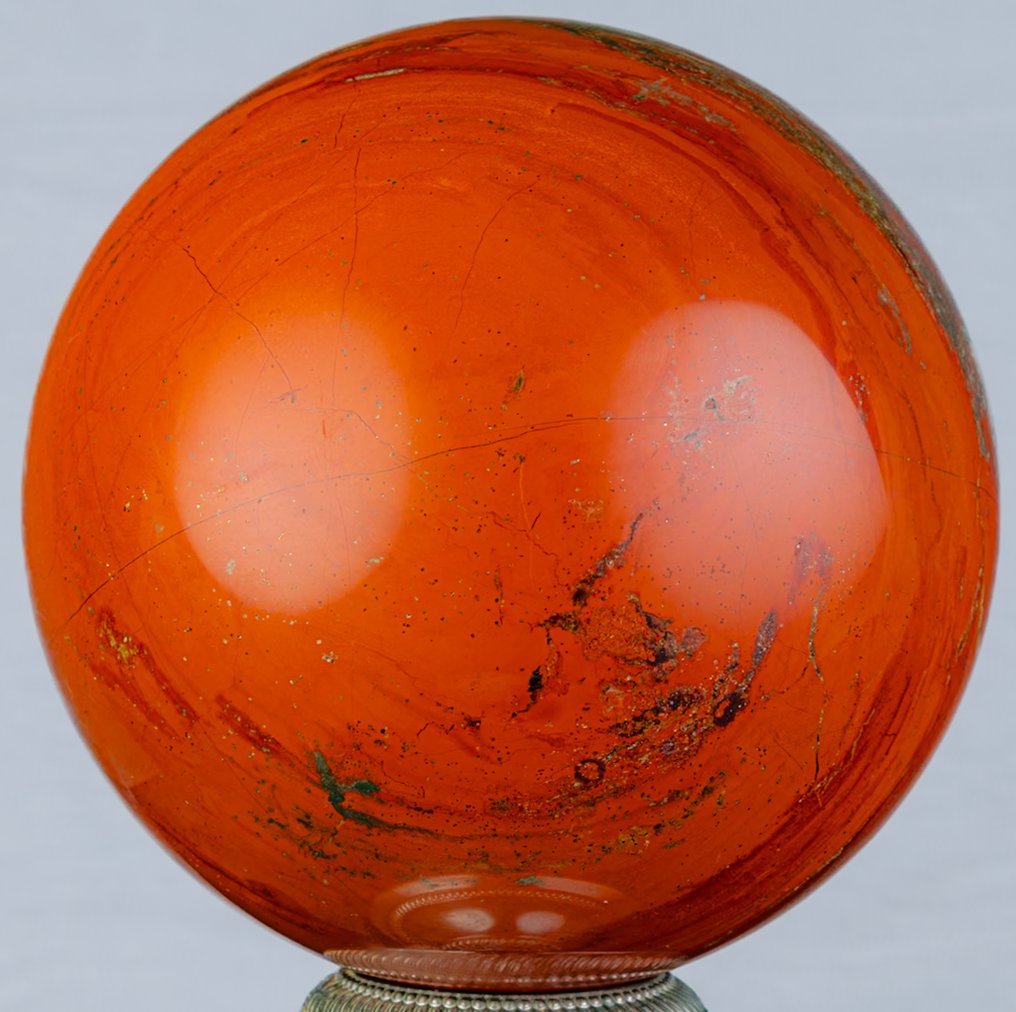 红色碧玉 红色碧玉品质球体 - 高度: 13.9 cm - 宽度: 13.9 cm- 4120 g #1.0