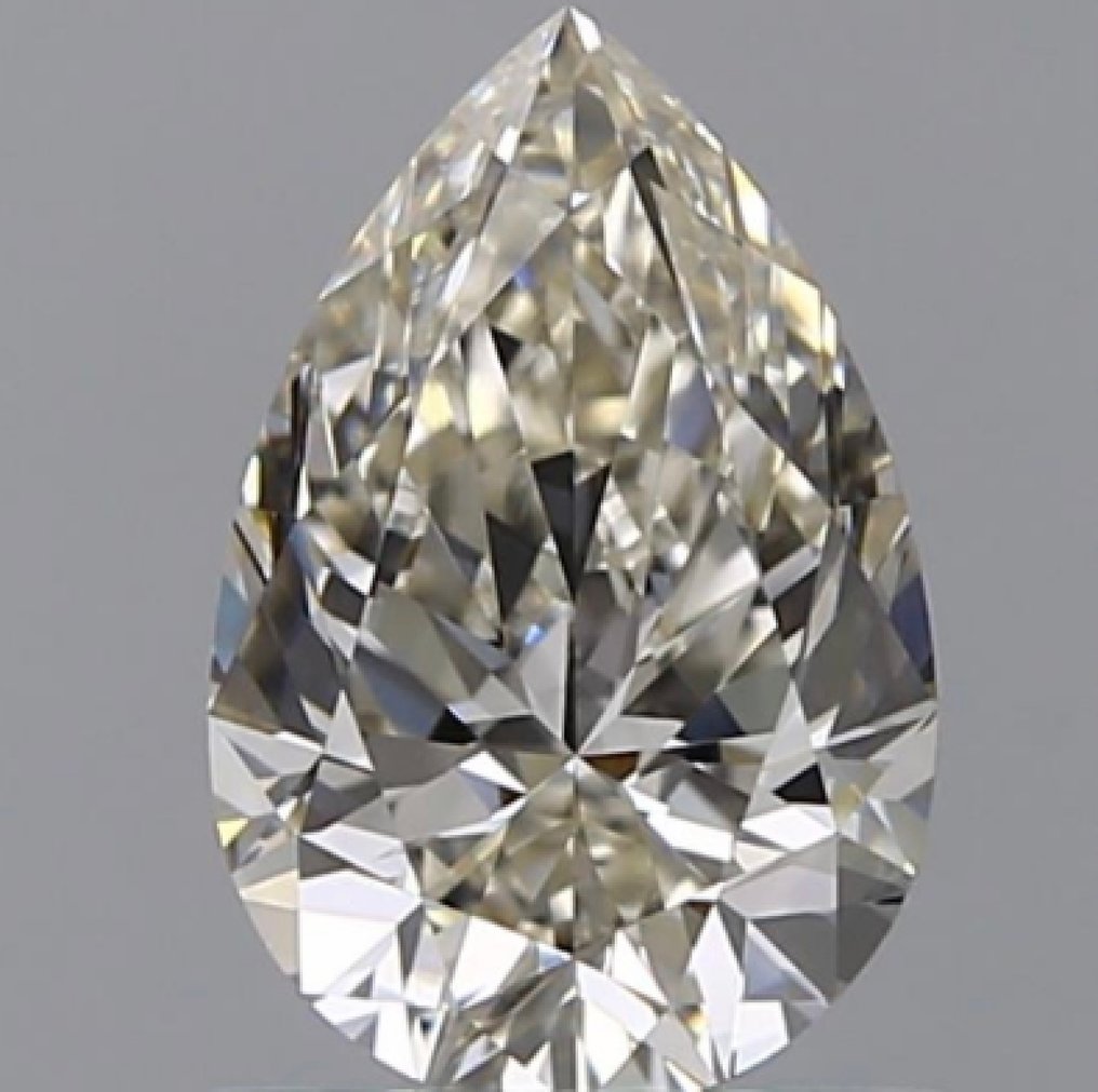 1 pcs Timantti  (Luonnollinen)  - 0.90 ct - Päärynä - J - VS1 - Amerikan gemologinen instituutti (GIA) - Ex Ex None #1.0